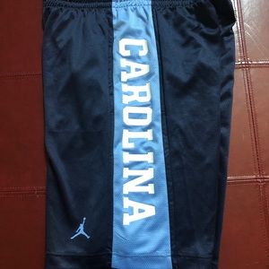 Nike Jordan Brand Carolina (UNC) athletic shorts.